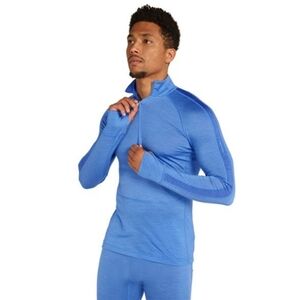 Nwt Icebreaker Men's 150 Zone Long Sleeve Half Zip Blue Haze Size Medium Wool